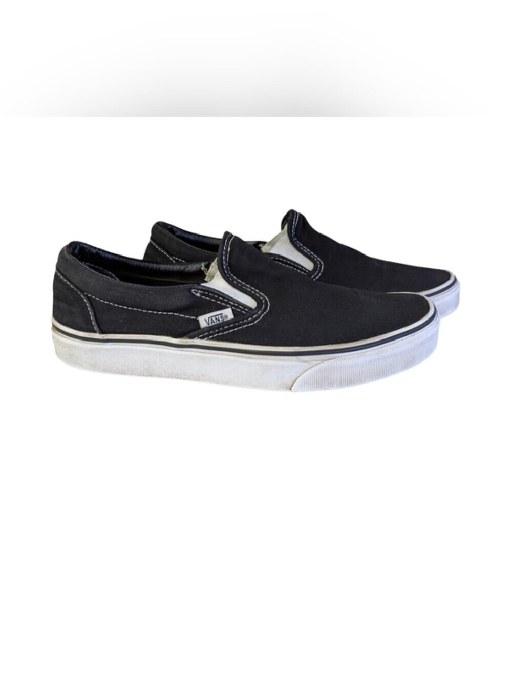 Vans Classic Black Slip On Skate Shoes US Women’s 9 Men’s 7.5 Emo Indie Sleaze